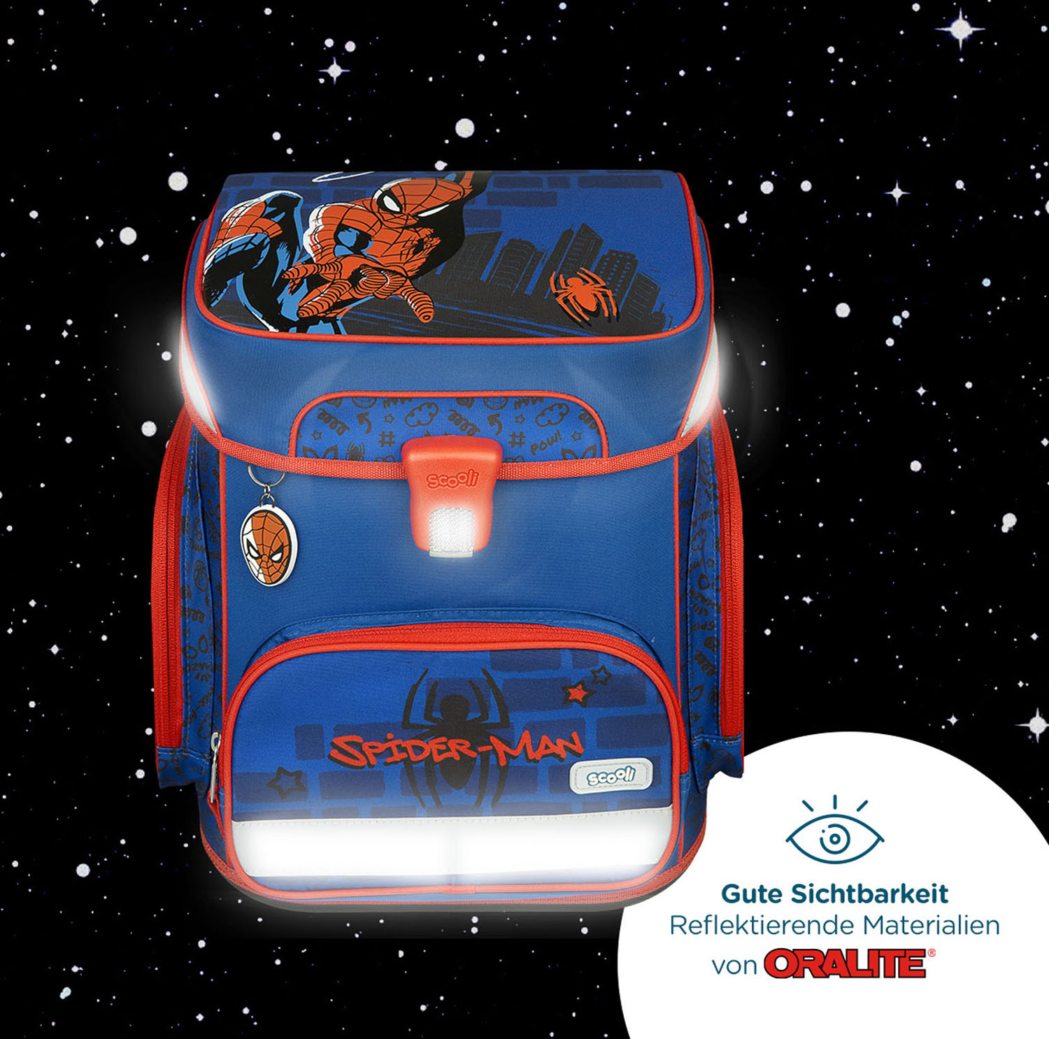 Scooli EasyFit Schulranzen, 5-teiliges Set Spider-Man