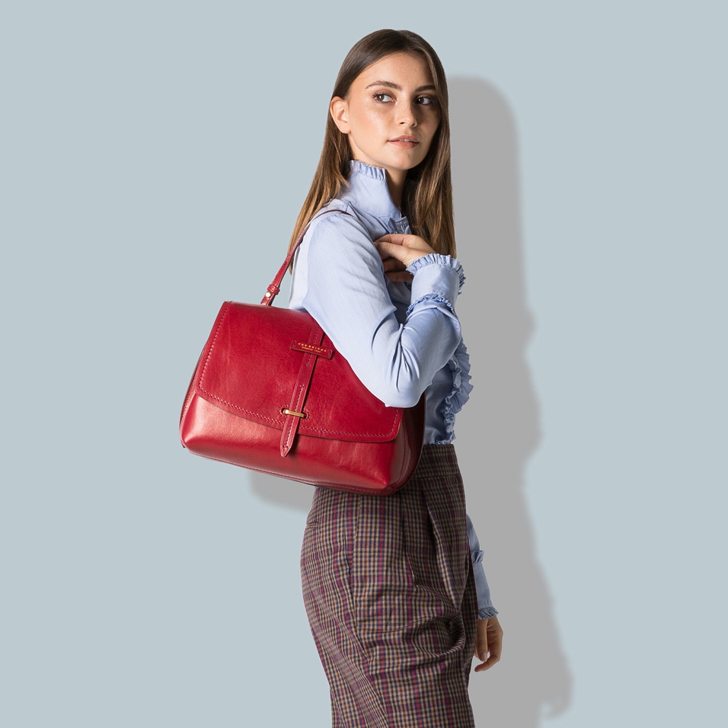 The Bridge Dalston Tasche mit Doppelfunktion Ribes-Rot/Gold