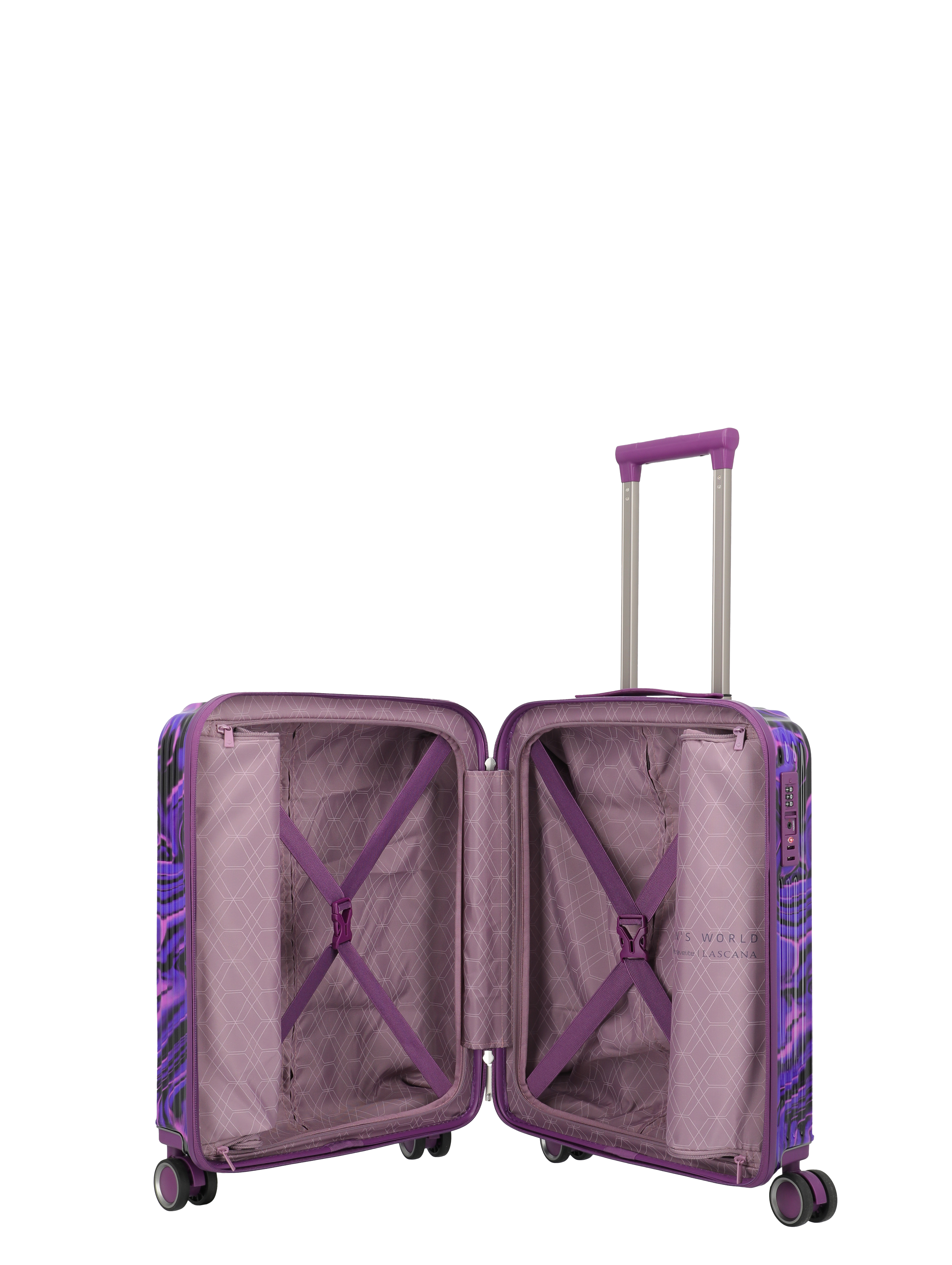Travelite Lascana Edition 4w Trolley S Purple Swirl Travelite Lascana Edition 4w Trolley S Purple Swirl