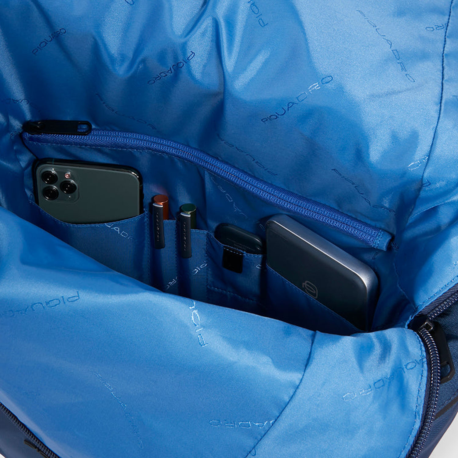 Piquadro Corner 2.0 Roll-Top Laptop-Rucksack 15,6" Blau