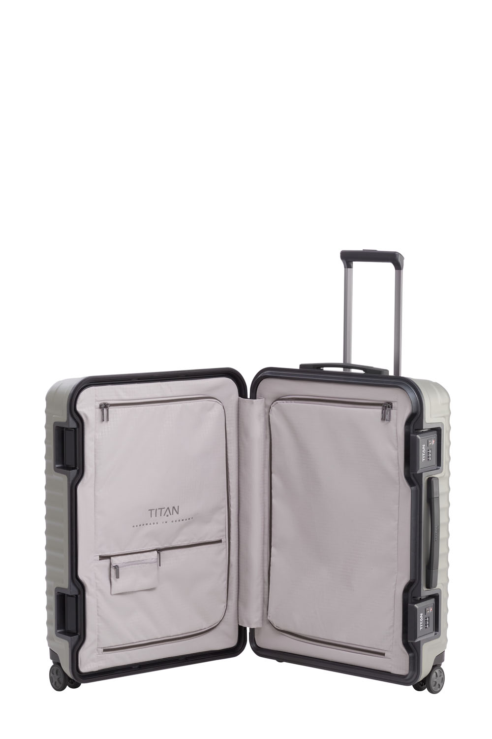 TITAN Litron Frame 4-Rollen Trolley M 69cm + Gratis Hotelgutschein Champagner