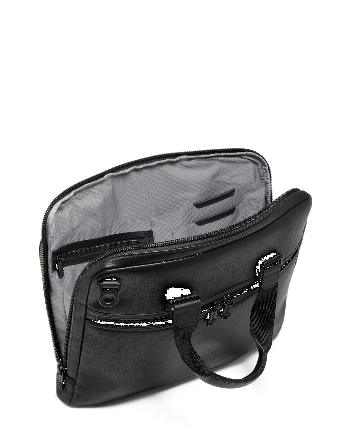 Tumi Alpha Bravo Academy Aktentasche aus Leder + GRATIS HOTELGUTSCHEIN Schwarz