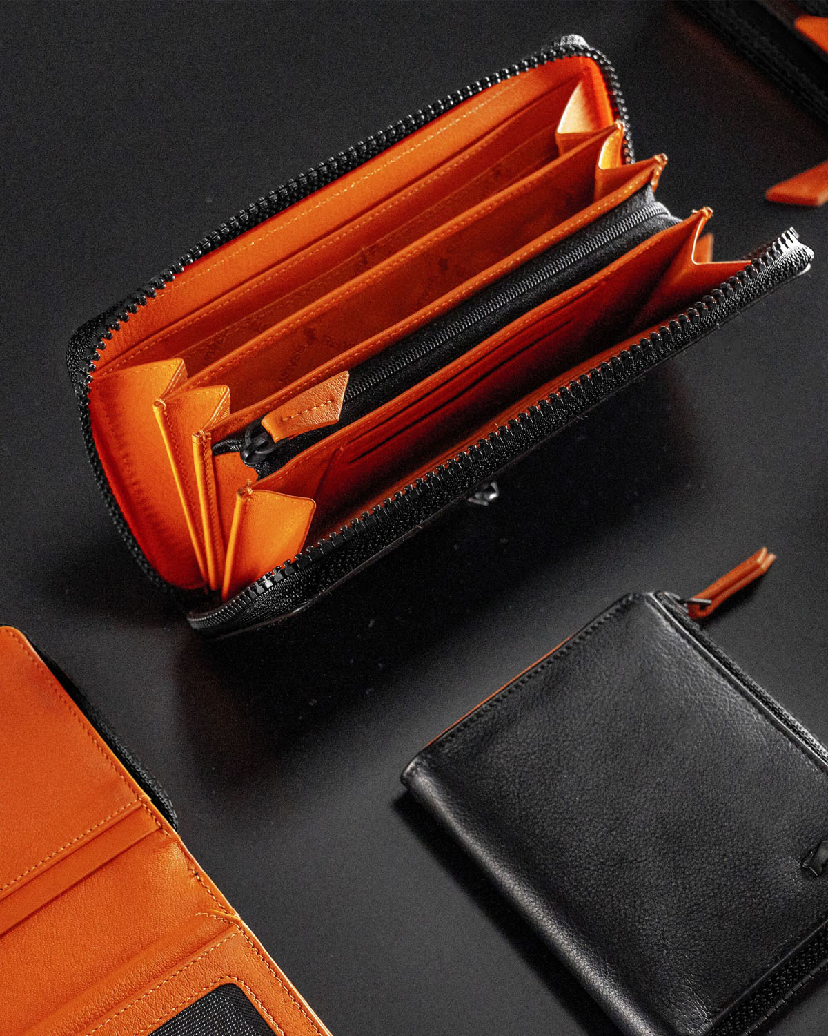 Braun Büffel EMMA RV-Geldbörse 16CS schwarz/orange