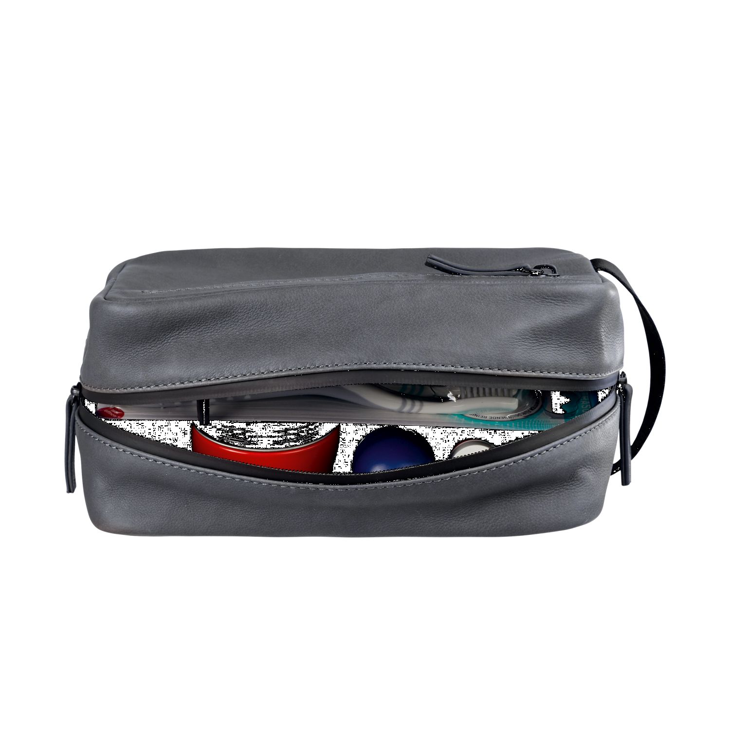 Leonhard Heyden Den Haag Leder-Kulturbeutel Grau Leonhard Heyden Den Haag Leder-Kulturbeutel Grau