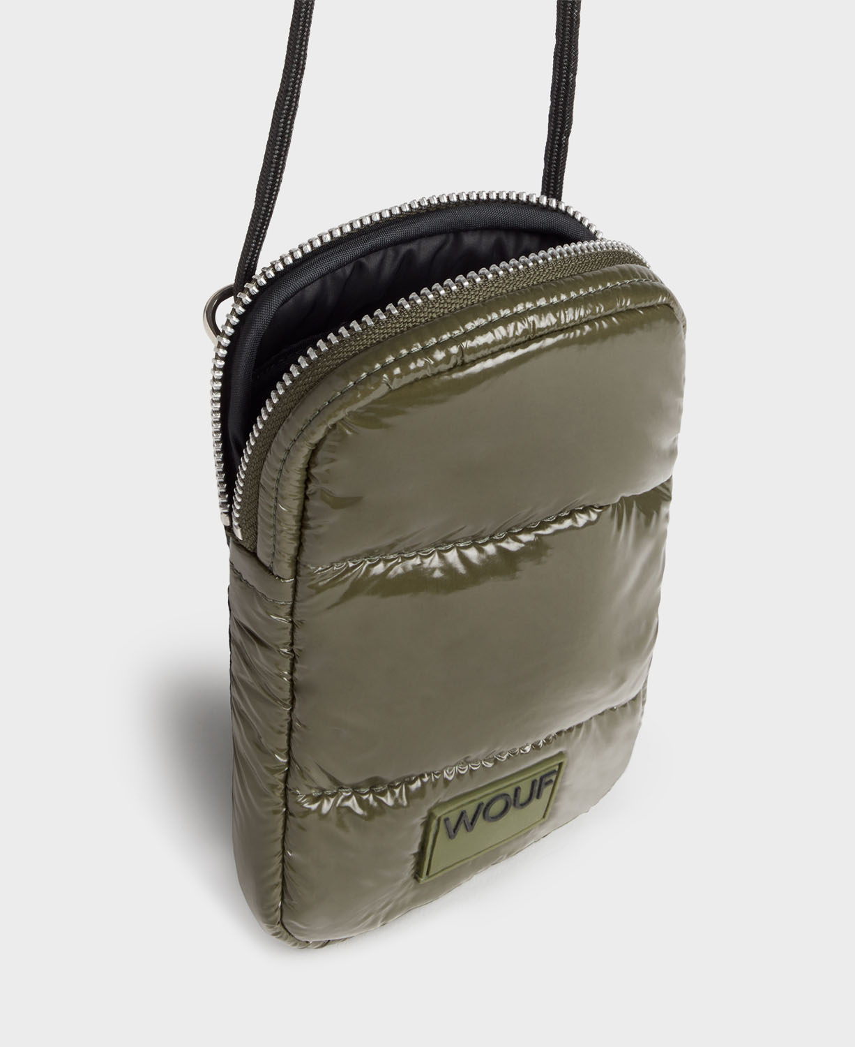 Wouf Quilted Collection Crossbody Phone Bag -Glossy Cypress