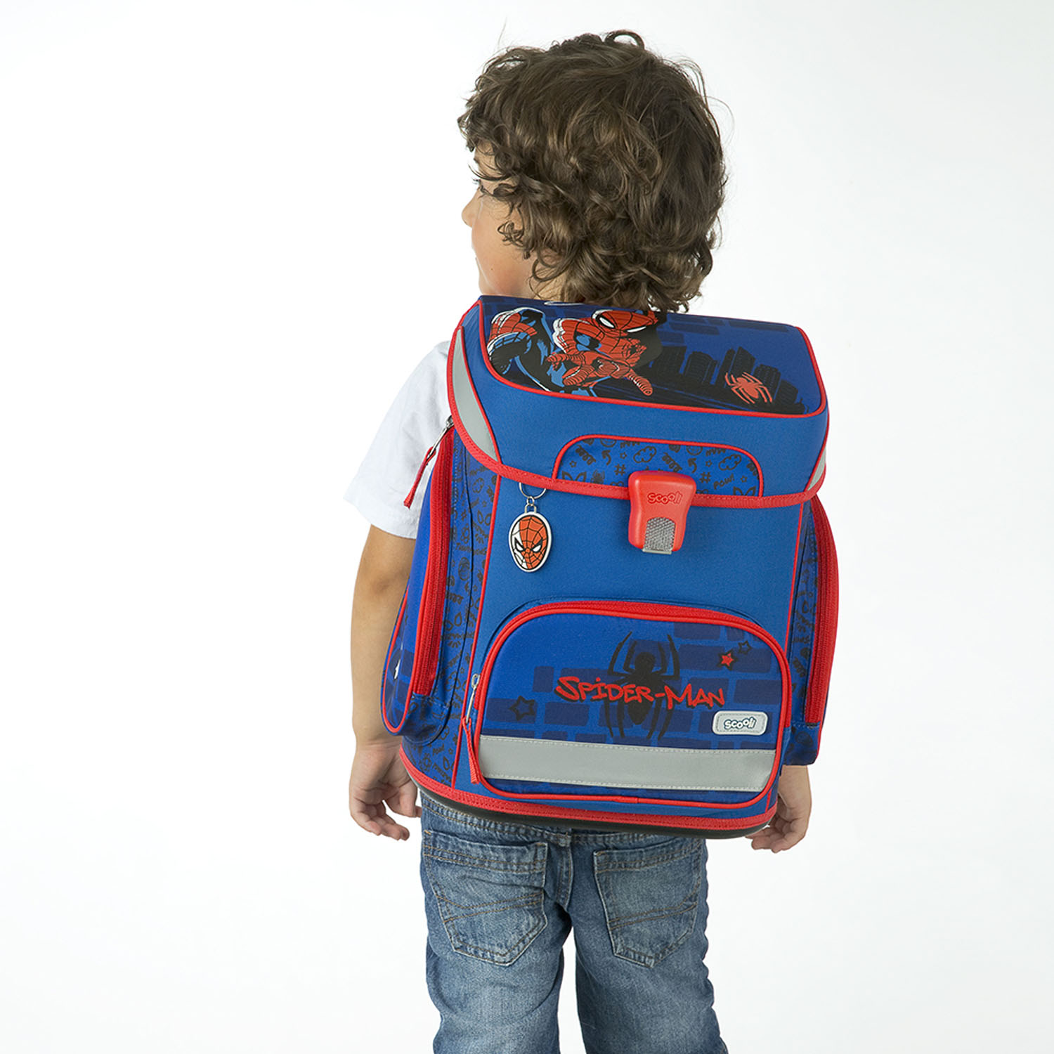 Scooli EasyFit Schulranzen, 5-teiliges Set Spider-Man