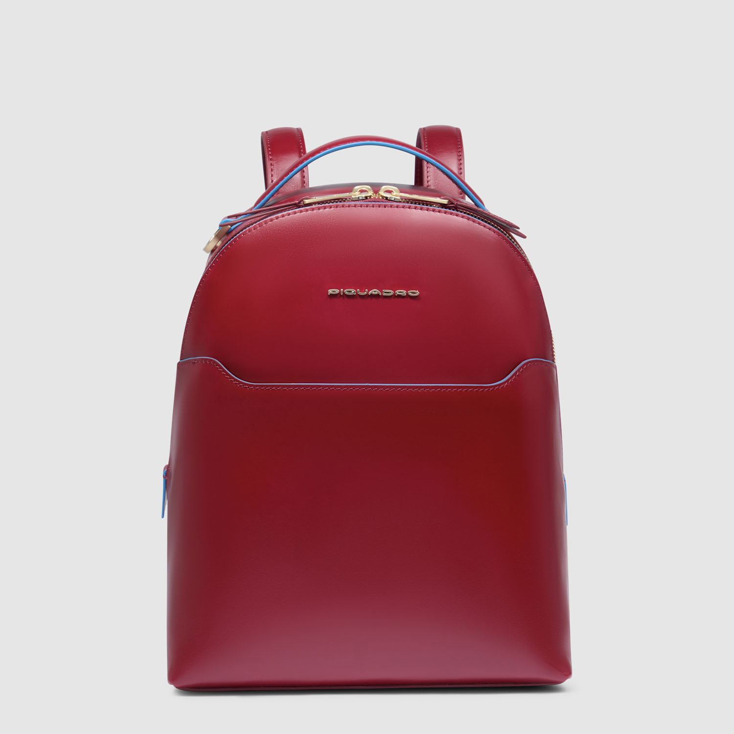 Piquadro Blue Square Damen Leder-Rucksack, klein Rot