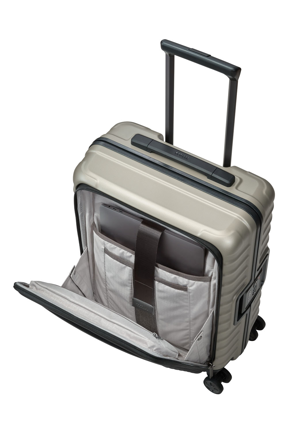 TITAN Litron Frame Trolley S, Handgepäck-Koffer mit Vortasche + Gratis Hotelgutschein Champagner TITAN Litron Frame Trolley S, Handgepäck-Koffer mit Vortasche + Gratis Hotelgutschein Champagner