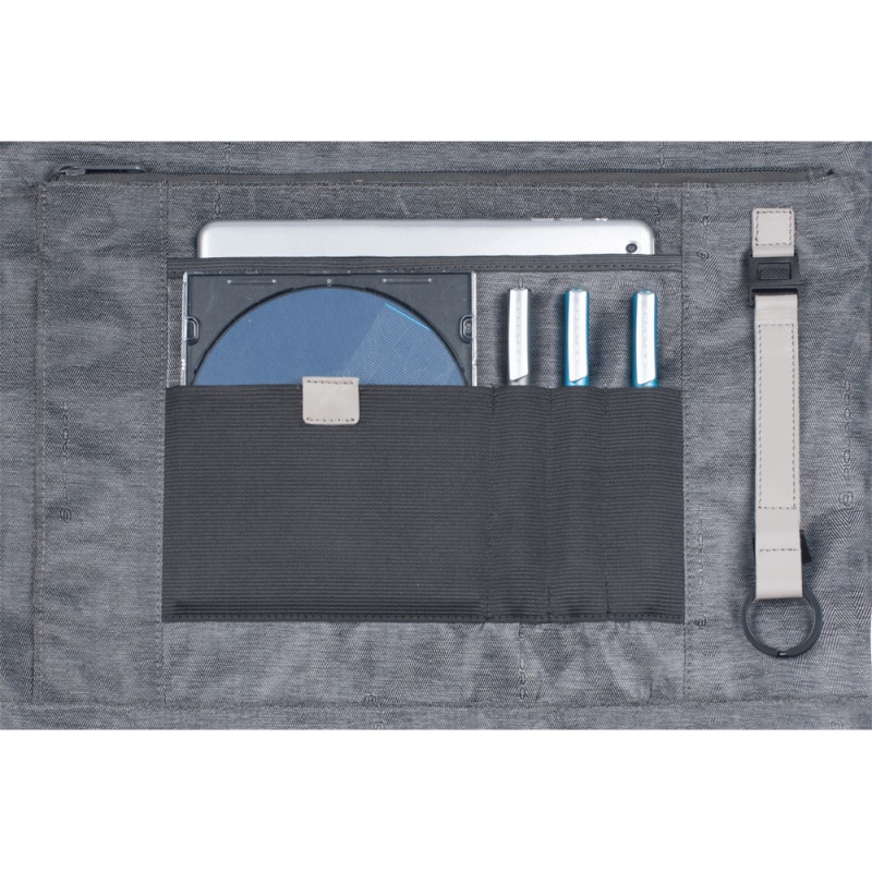 Piquadro Pulse Doppelgriff-Aktentasche mit Flaschen und Schirmhalter cement