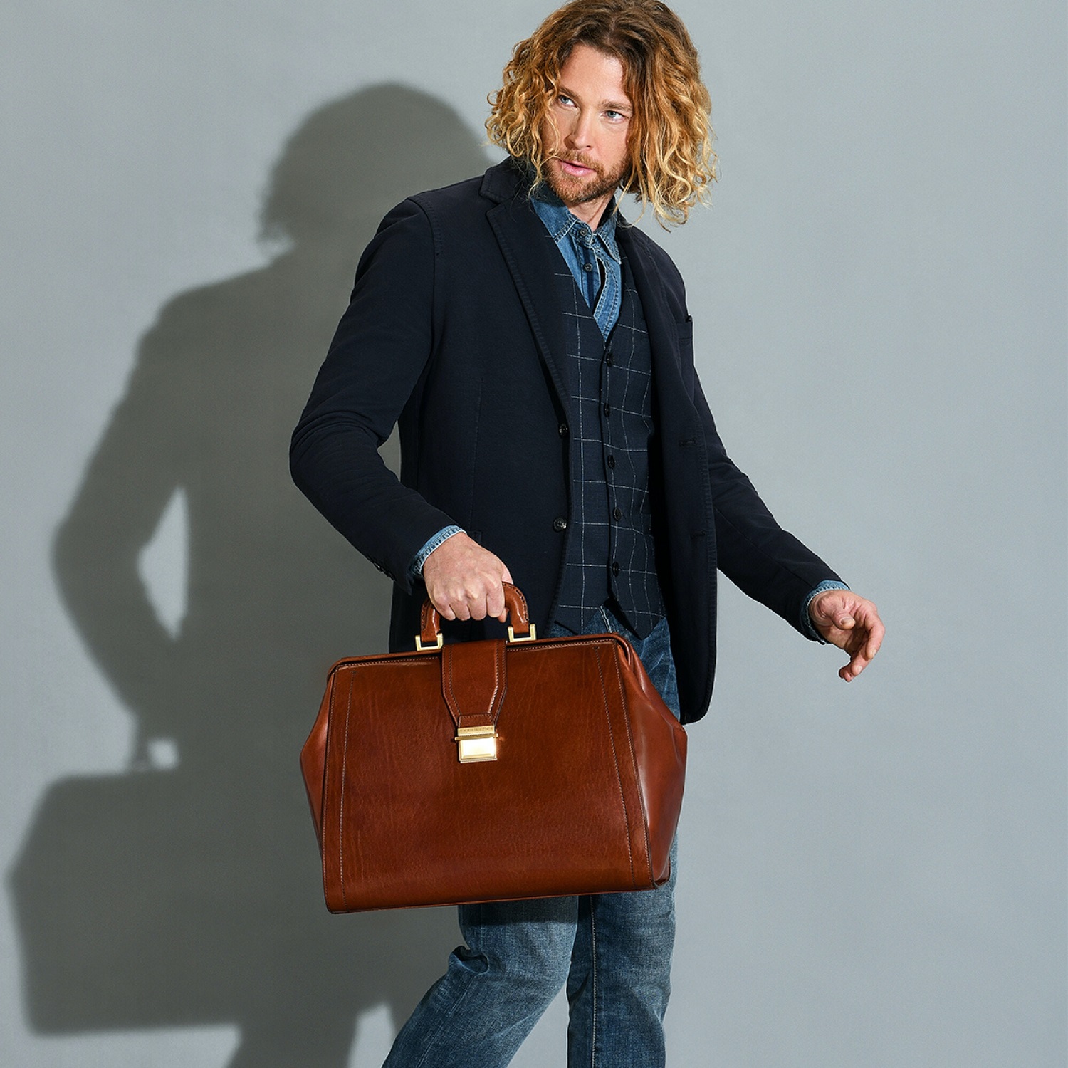 The Bridge Dante Arzttasche 40cm Braun/Gold The Bridge Dante Arzttasche 40cm Braun/Gold