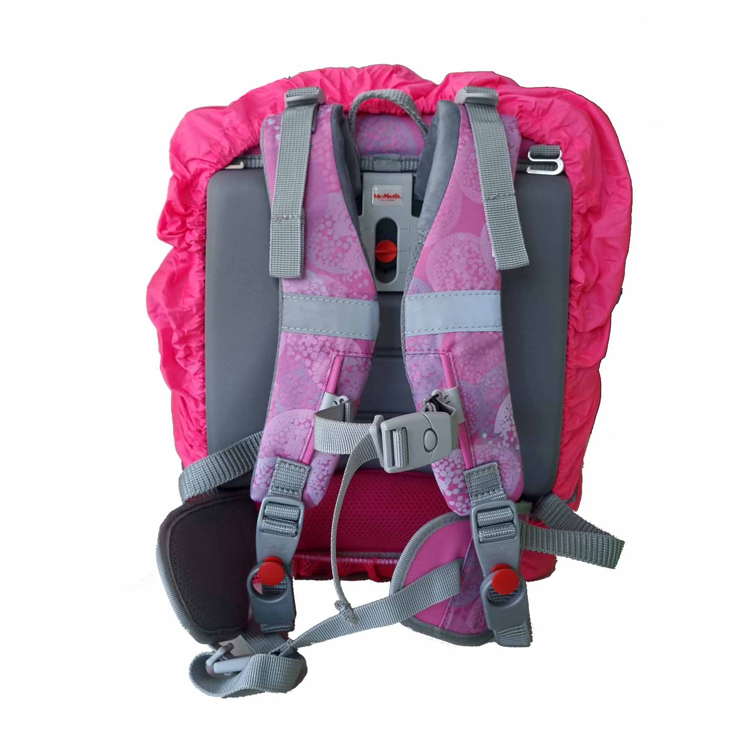 McNeill Schulzubehör Regenhaube mit reflektierendem Logo + Doppelstreifen Pink