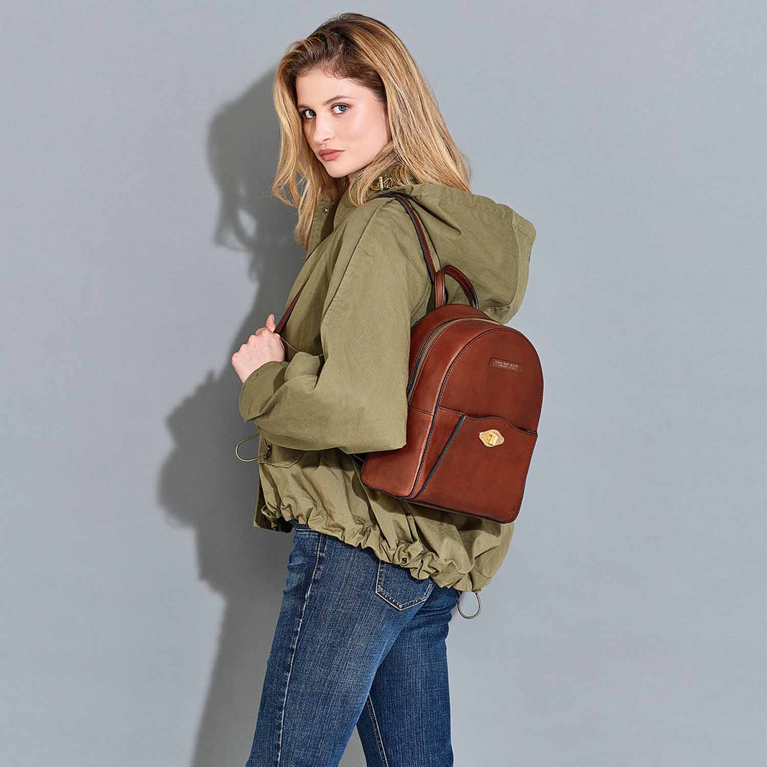 The Bridge Barbara Rucksack 04338201 Braun/Gold