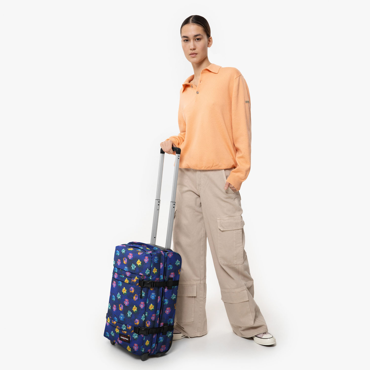 Eastpak Transit'R Reisetrolley S mit 2 Rollen 24 Flower Blur Navy