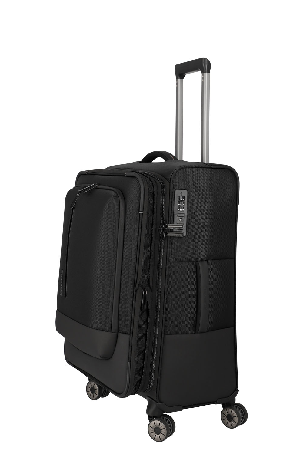Travelite Crosslite Trolley M 4-Rollen erweiterbar Schwarz