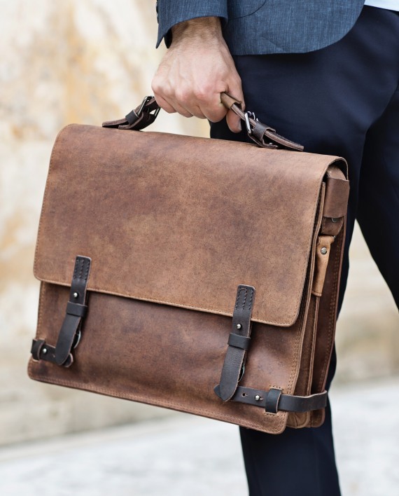 Harold's Leado Aktenmappe mit Laptopfach natur-braun Harold's Leado Aktenmappe mit Laptopfach natur-braun