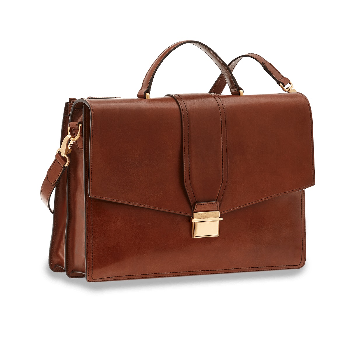 The Bridge Dante Leder-Aktenstasche 40cm Braun/Gold