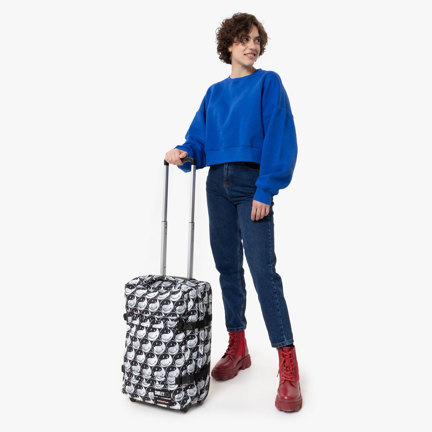 Eastpak Transit'R Reisetrolley S mit 2 Rollen 24 Smiley YY Black