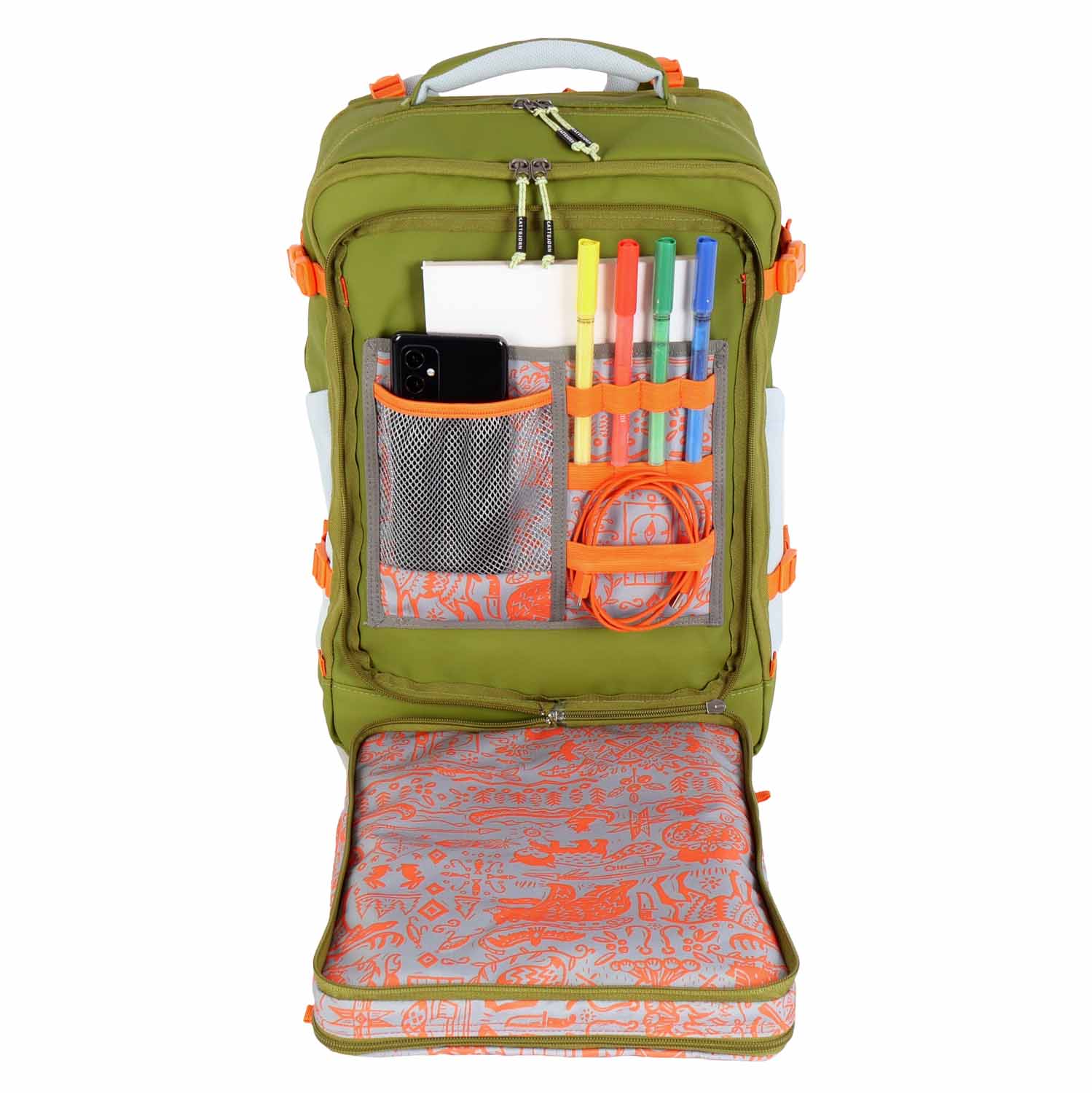 kattbjørn Explorer Schulrucksack grün/orange kattbjørn Explorer Schulrucksack grün/orange