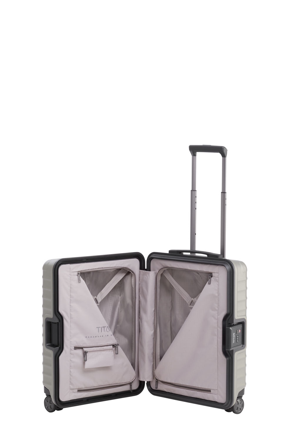 TITAN Litron Frame 4-Rollen Kabinentrolley 55 cm + Gratis Hotelgutschein Champagner