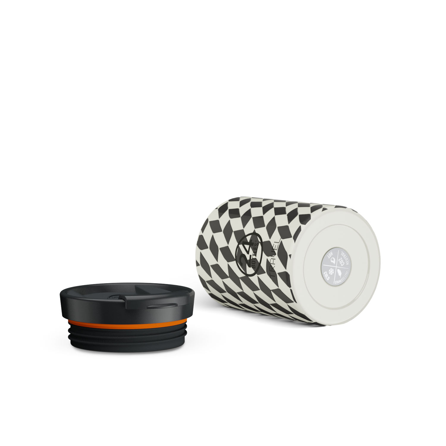 24Bottles® Travel Tumbler Groovy White 350ml 24Bottles® Travel Tumbler Groovy White 350ml