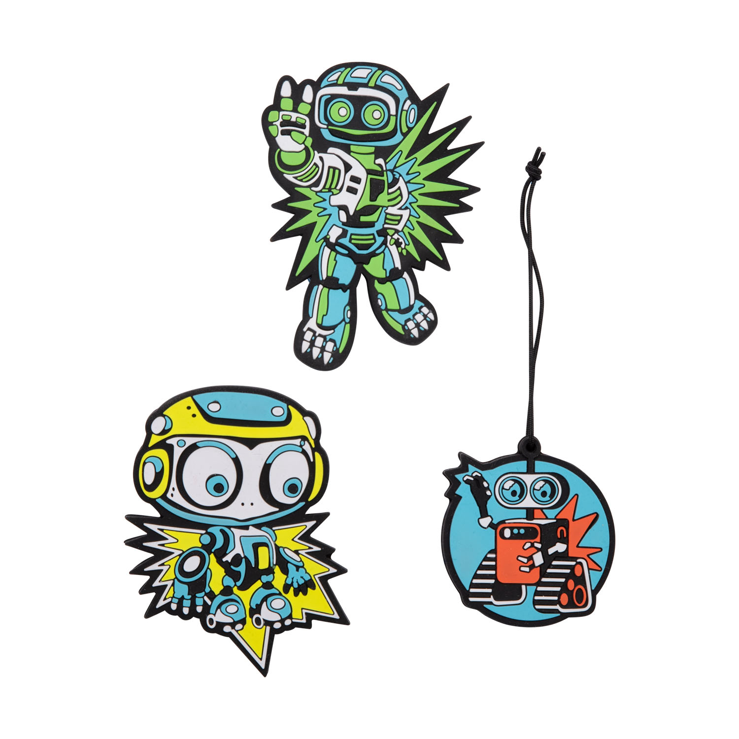 DerDieDas Schulzubehör Wechselbuttons 3er Set Blue Robot