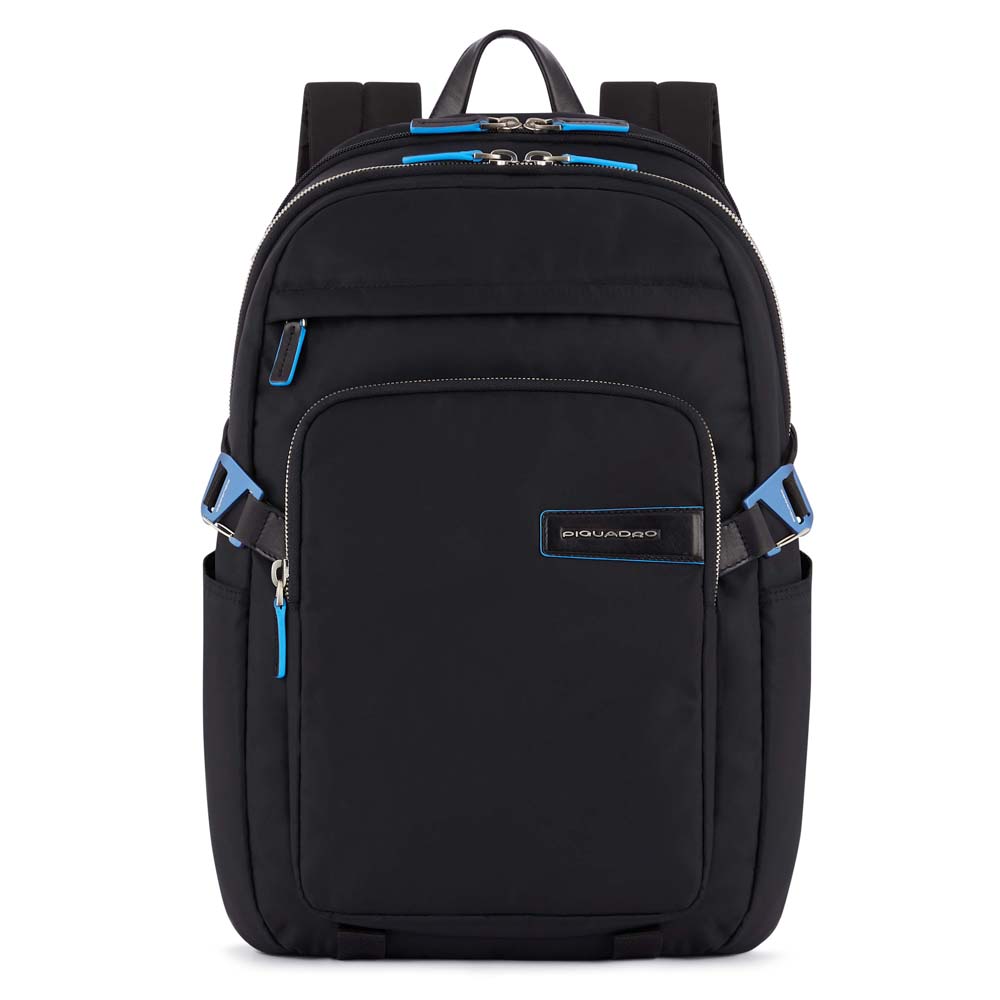 Piquadro PQ-RY Laptoprucksack für 15,6" aus Stoff und Leder Schwarz Piquadro PQ-RY Laptoprucksack für 15,6" aus Stoff und Leder Schwarz