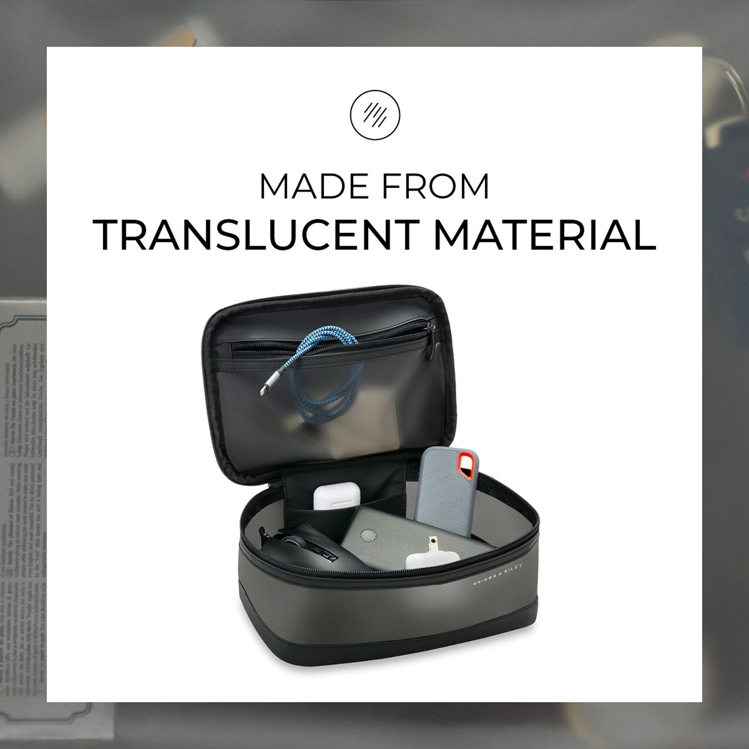 Briggs & Riley Travel Essentials Translucent Essentials Case Black