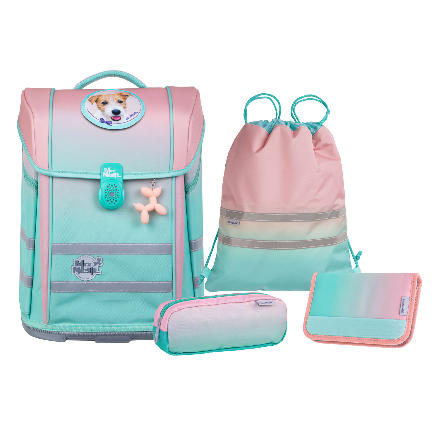 McNeill Perfecto Kollektion 2025 -Schulranzen-Set 5tlg., Gradient Strawberry