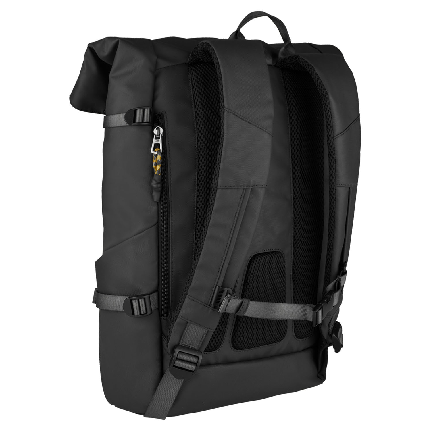 Camel Active Explore Rolltop Rucksack aus recyceltem Nylon Schwarz Camel Active Explore Rolltop Rucksack aus recyceltem Nylon Schwarz