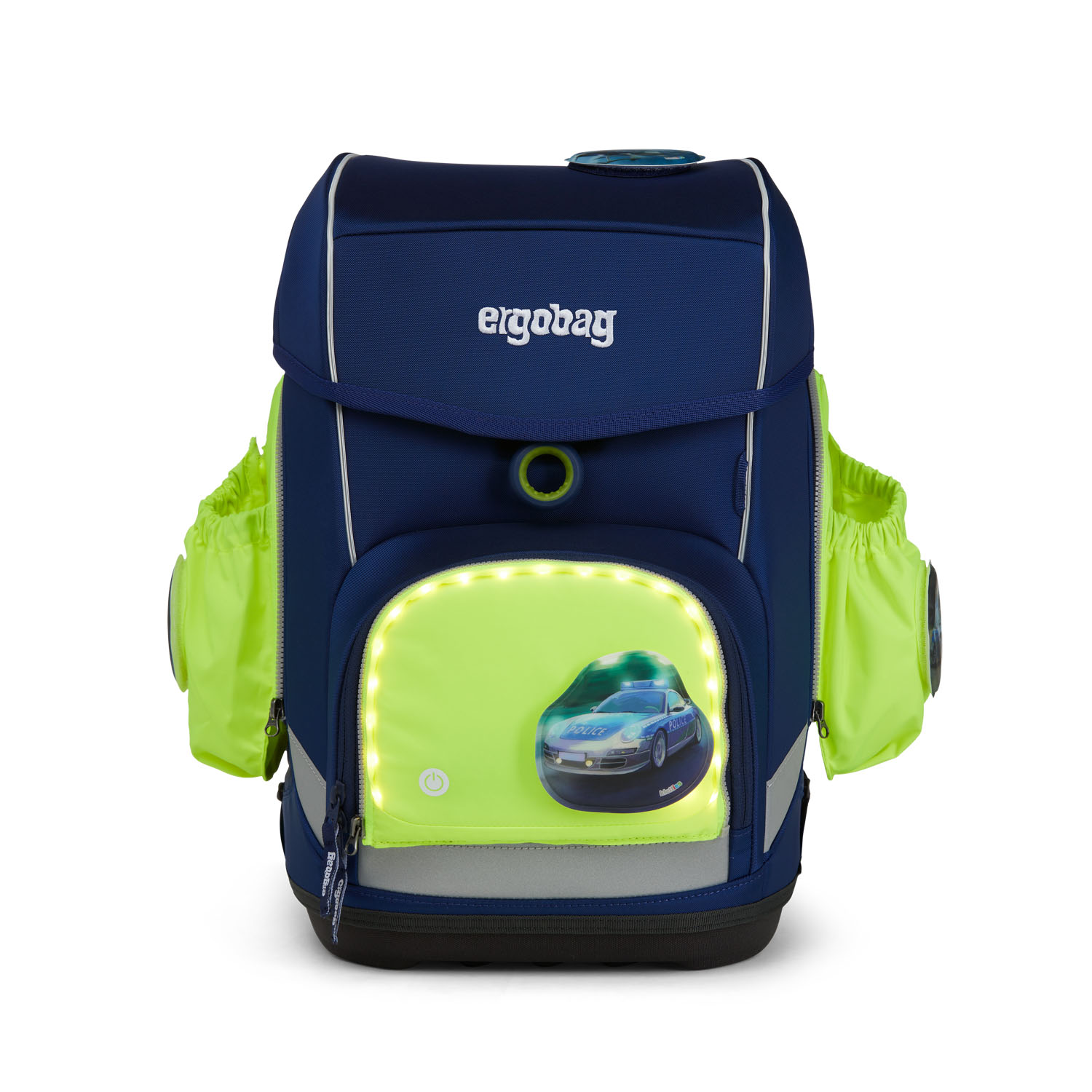 ergobag Schulzubehör Fluo LED Seitentaschen Zip-Set, 3-tlg. 2020-2022 Gelb