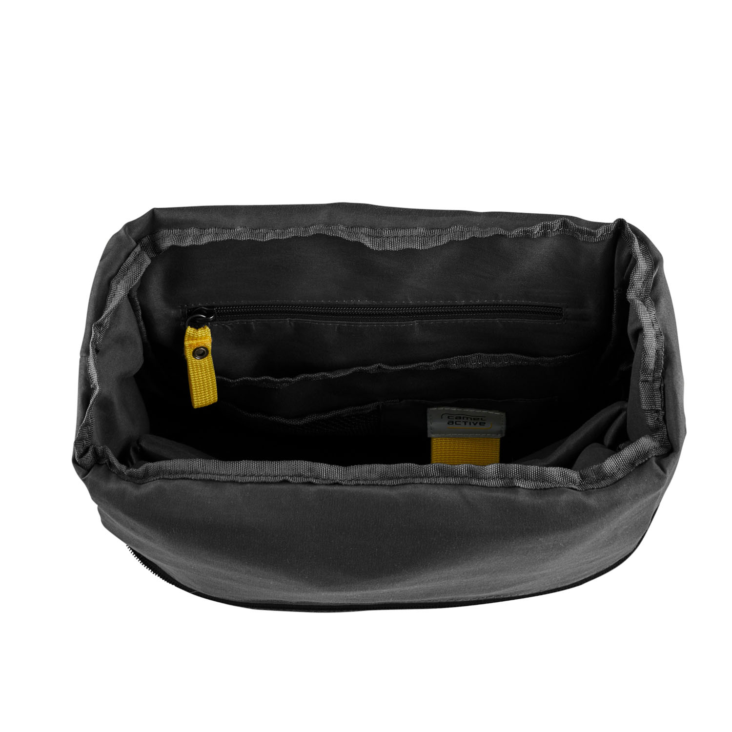 Camel Active Explore Rolltop Rucksack aus recyceltem Nylon Schwarz