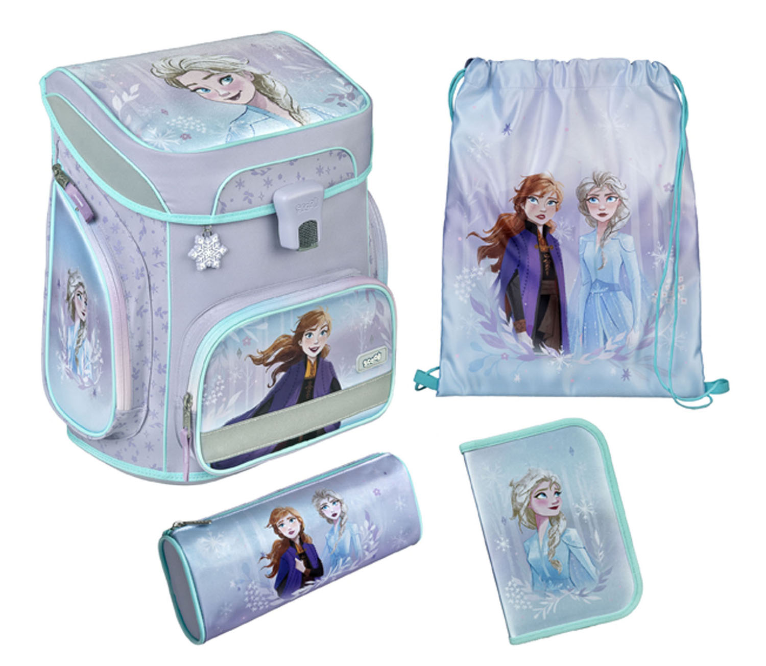 Scooli EasyFit Schulranzen, 5-teiliges Set Frozen