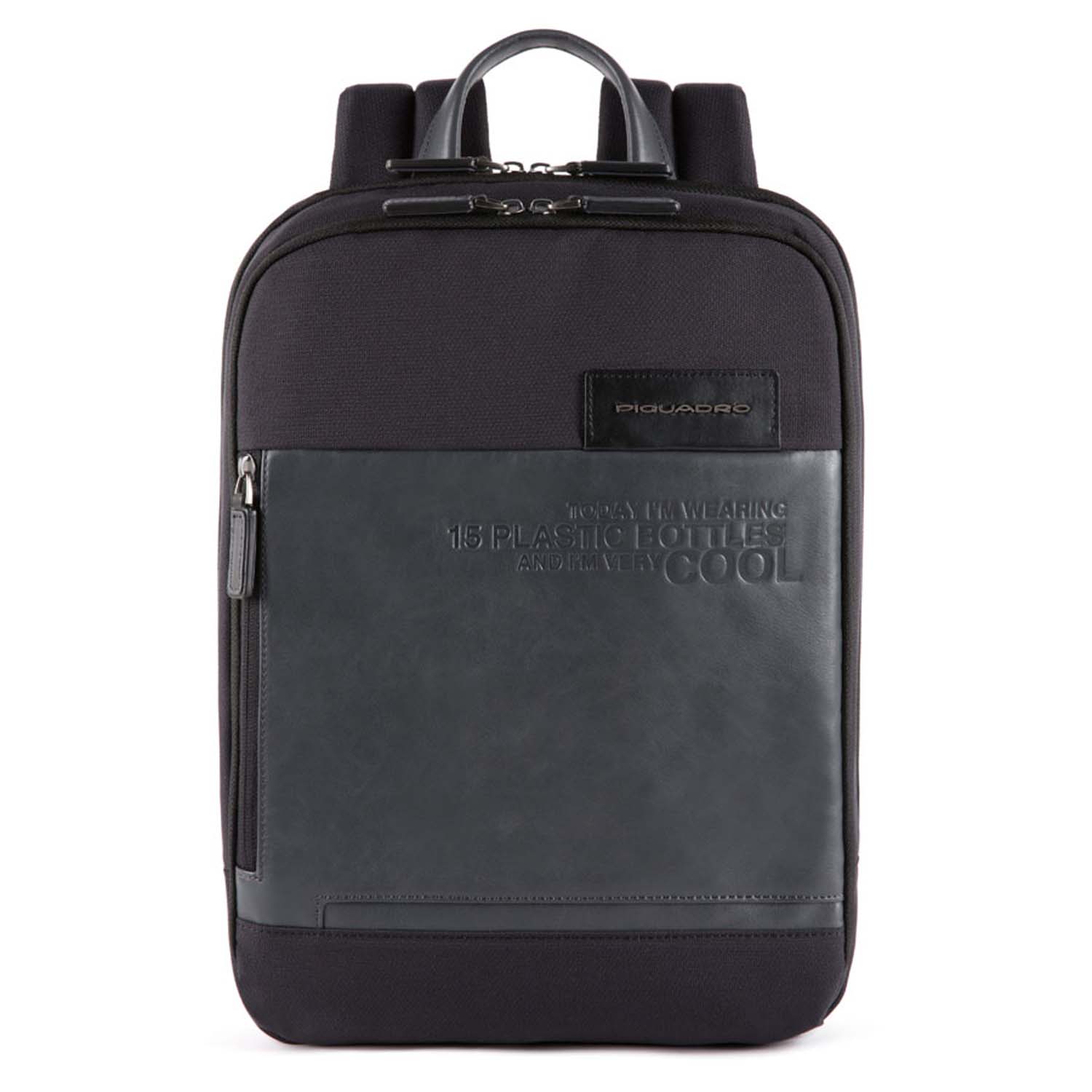 Piquadro Ade Laptoprucksack aus recyceltem Stoff schwarz Piquadro Ade Laptoprucksack aus recyceltem Stoff schwarz