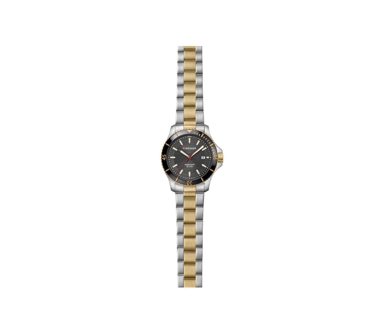 Wenger Seaforce 43mm Herrenuhr 2-Tone silber/gold