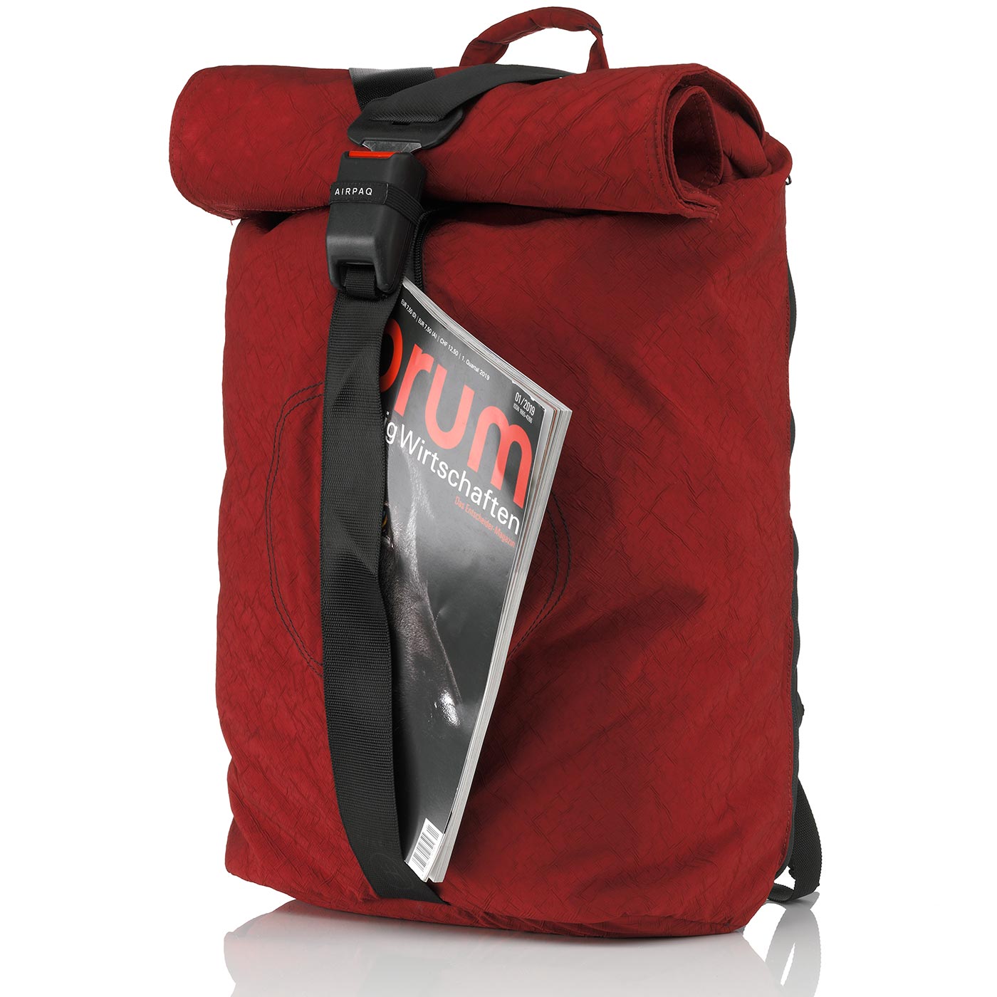 Airpaq BIQ Rolltop-Rucksack XL mit Laptopfach Rot Airpaq BIQ Rolltop-Rucksack XL mit Laptopfach Rot