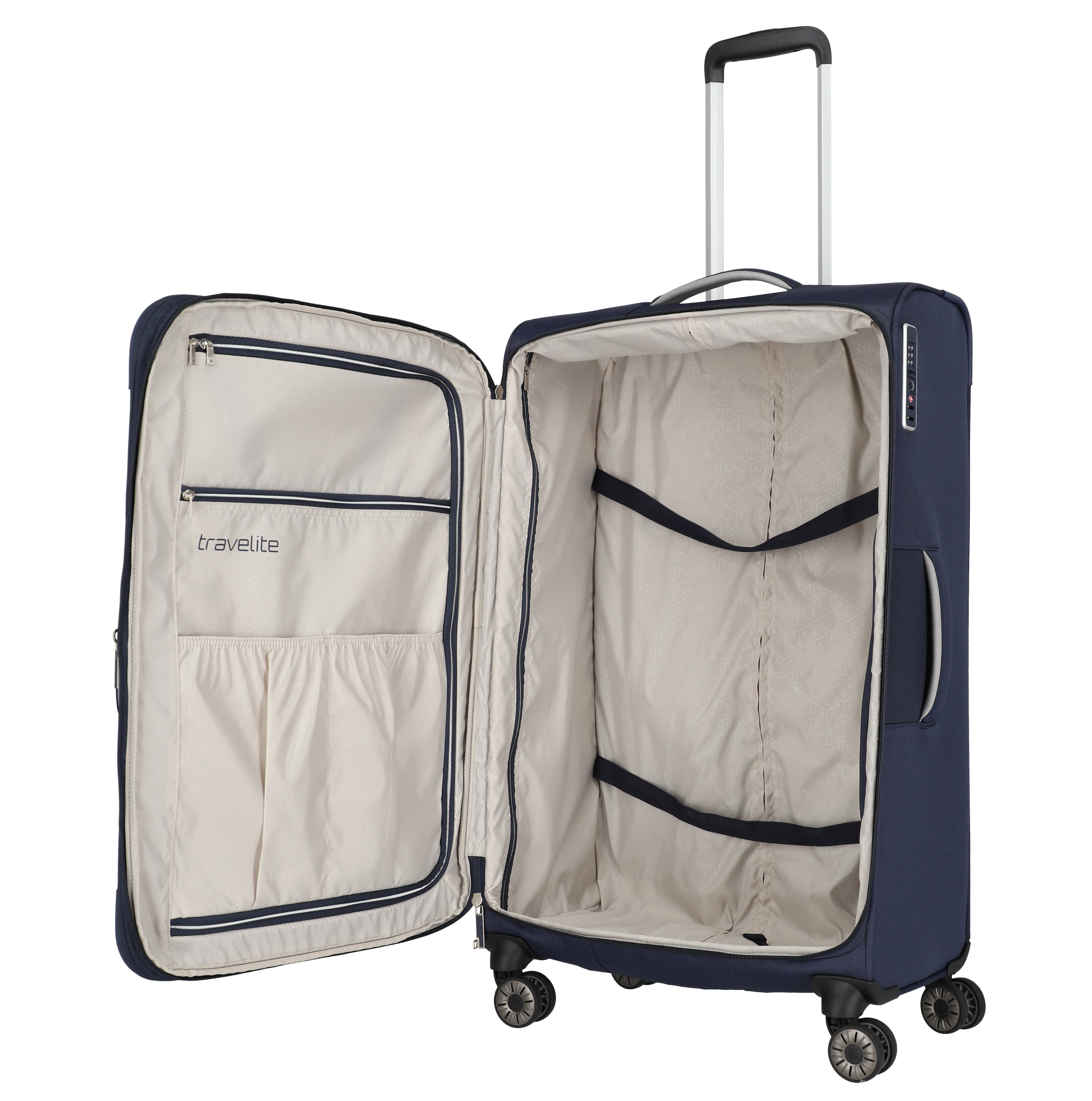Travelite MIIGO Trolley L, 4-Rollen erweiterbar Tiefseeblau