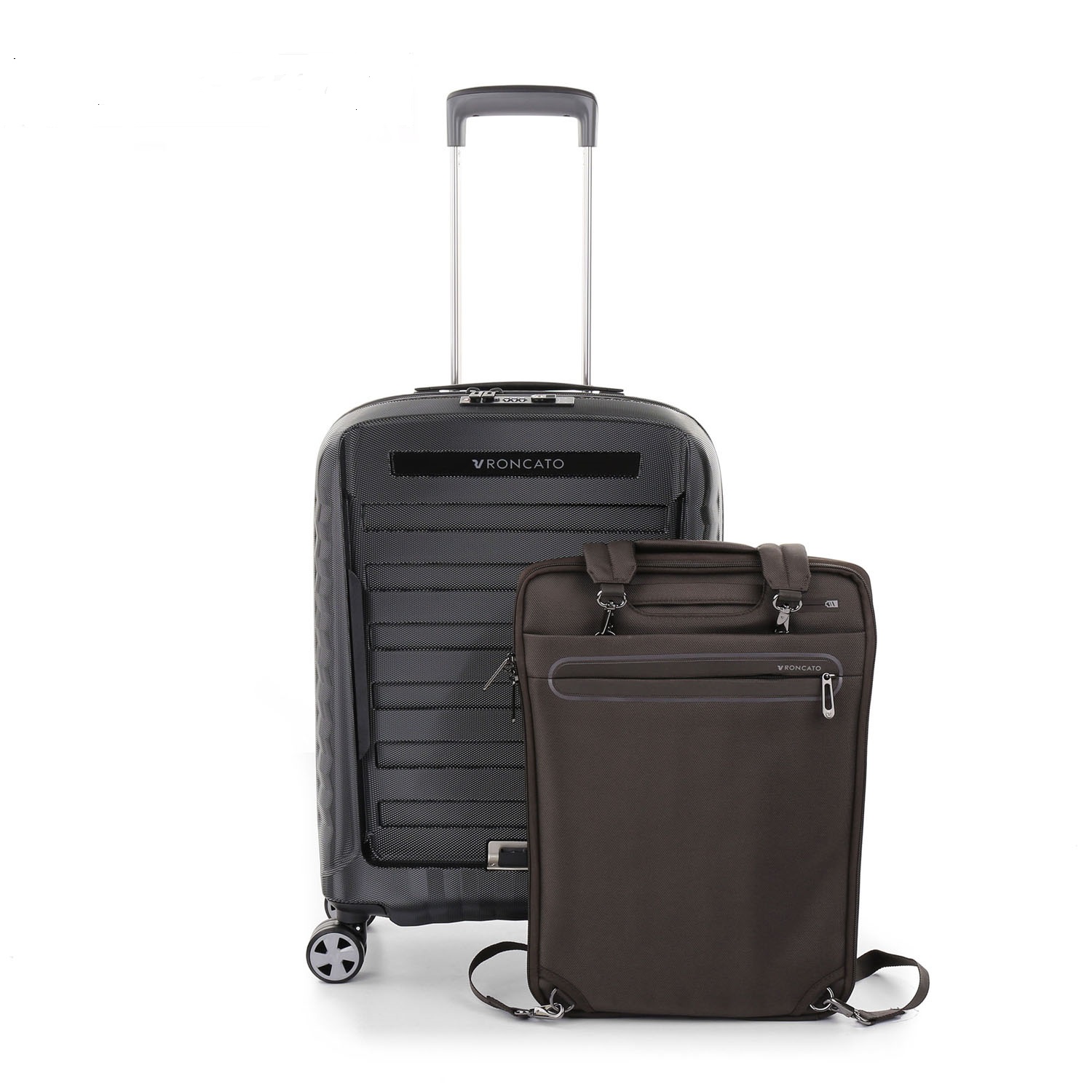 Roncato Double Premium Cabin Trolley 4R Antracite/Braun