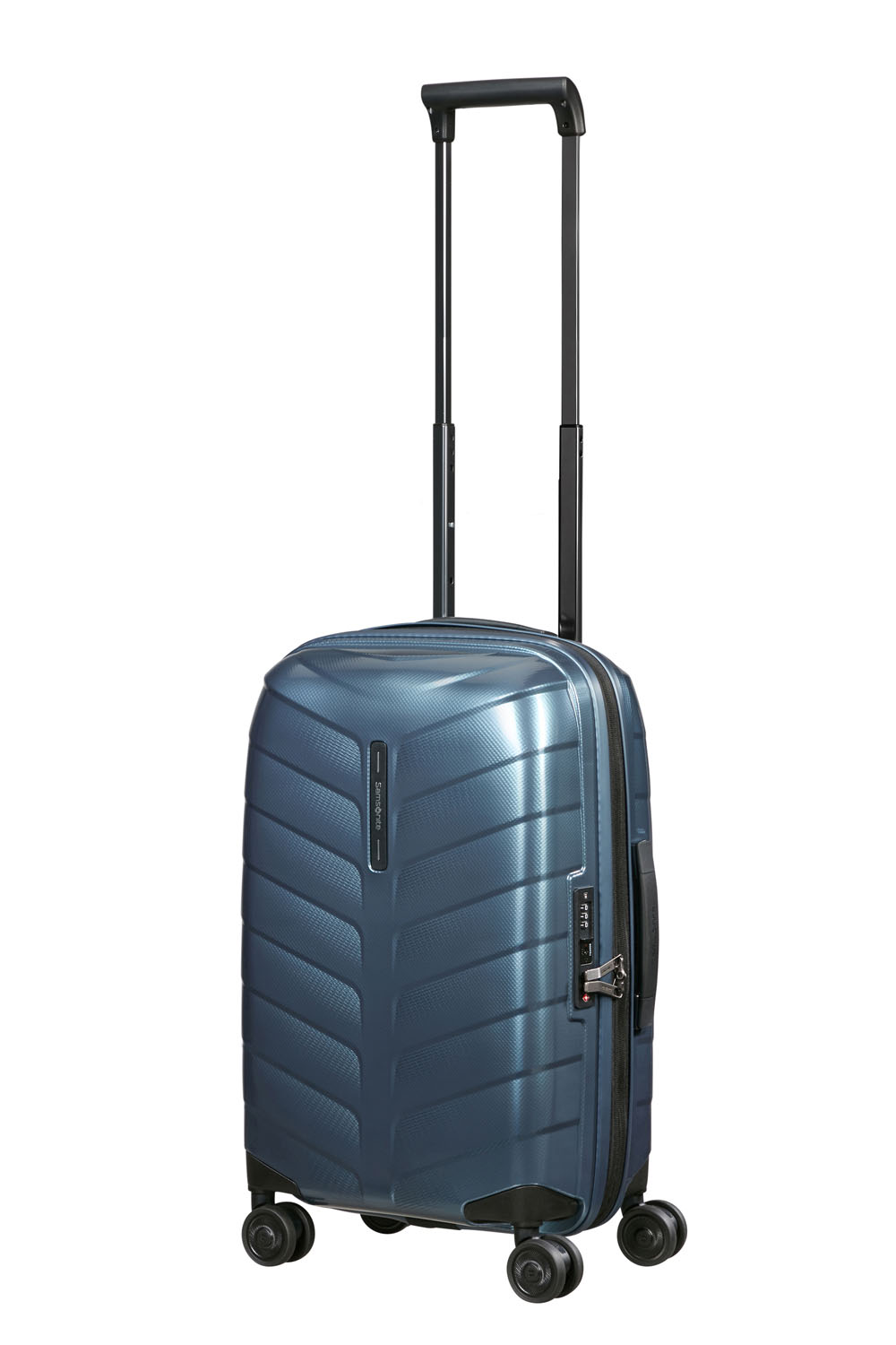Samsonite Attrix Trolley mit 4 Rollen erweiterbar 55cm (23/26cm) Steel Blue