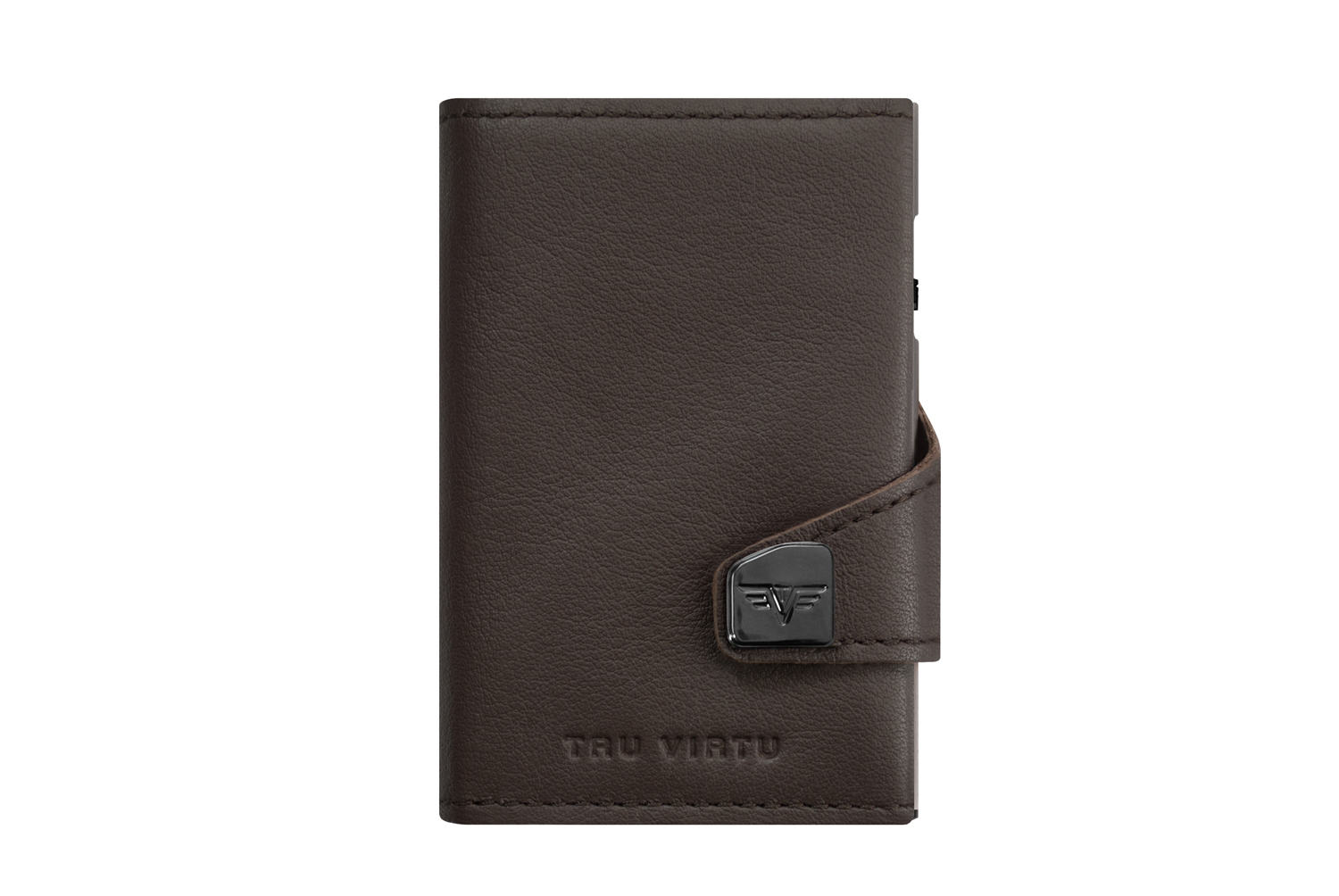 Tru Virtu Click & Slide Doublewallet Nappa Brown/Silver Tru Virtu Click & Slide Doublewallet Nappa Brown/Silver