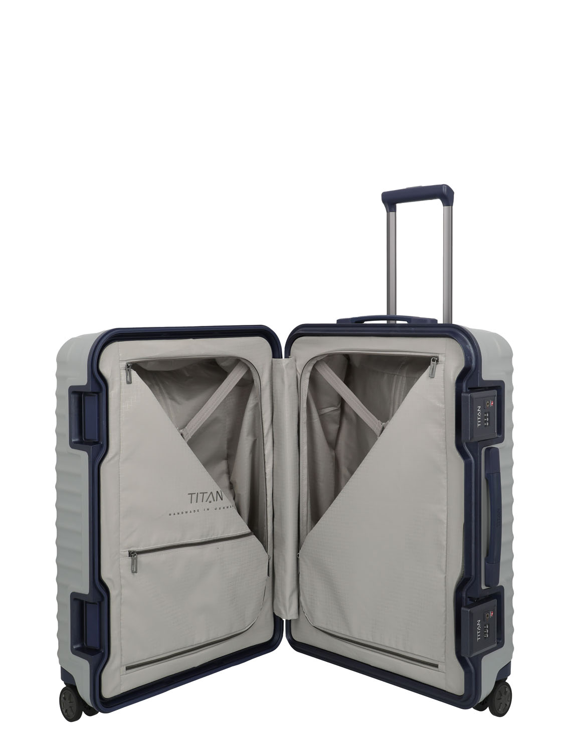 TITAN Litron Frame 4-Rollen Trolley M 69cm LIMITED EDITION + Gratis Hotelgutschein Silber