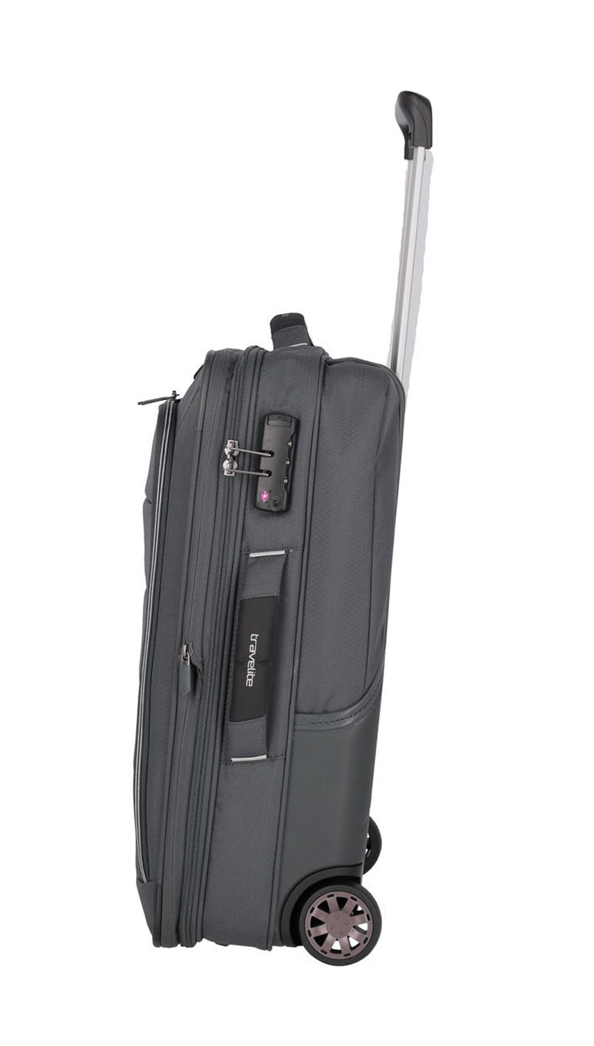 Travelite Skaii Hybrid-Trolley S, 2-Rollen erweiterbar Gipfelgrau Travelite Skaii Hybrid-Trolley S, 2-Rollen erweiterbar Gipfelgrau