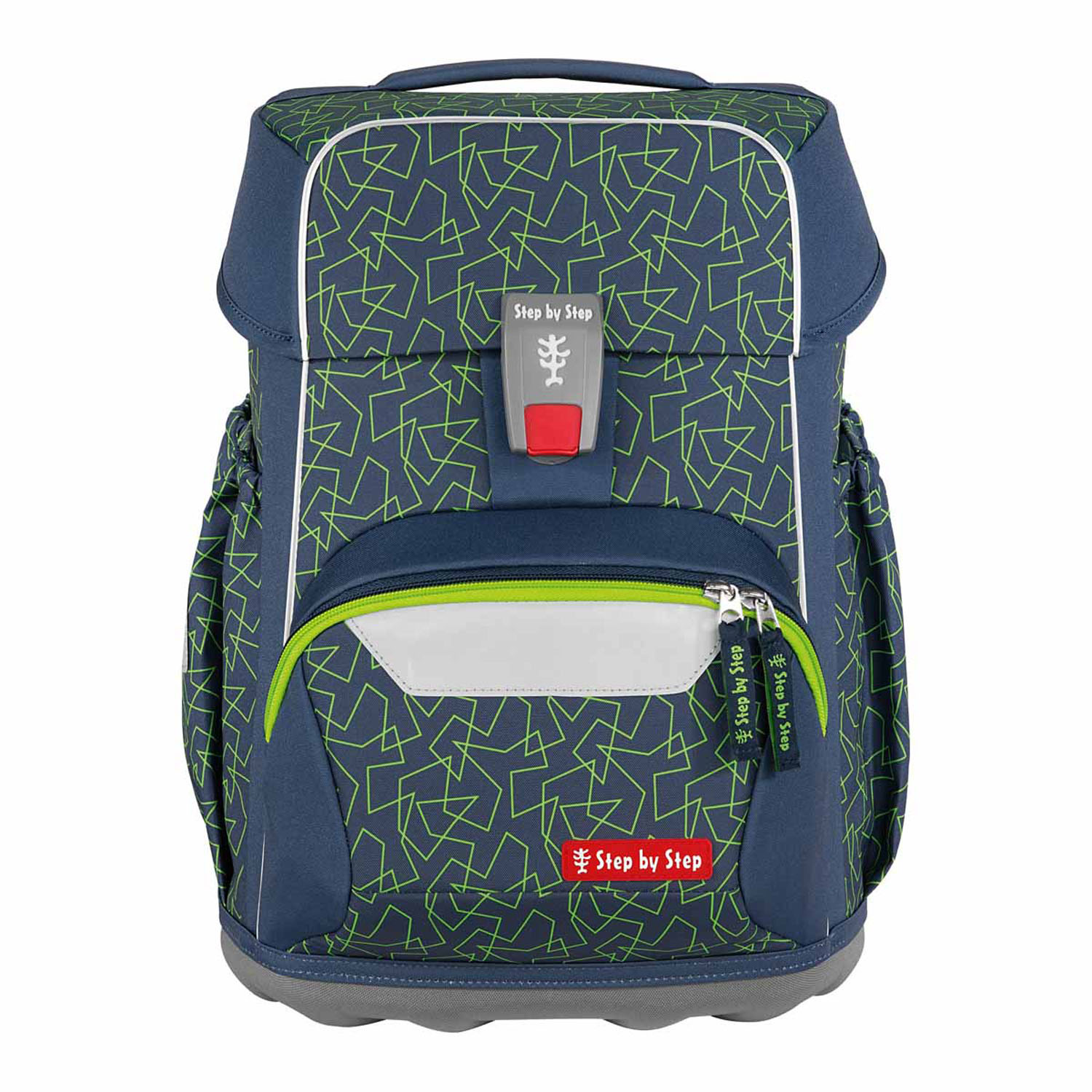 Step by Step BASIS Schulranzen 4-teiliges Set Green Geometric