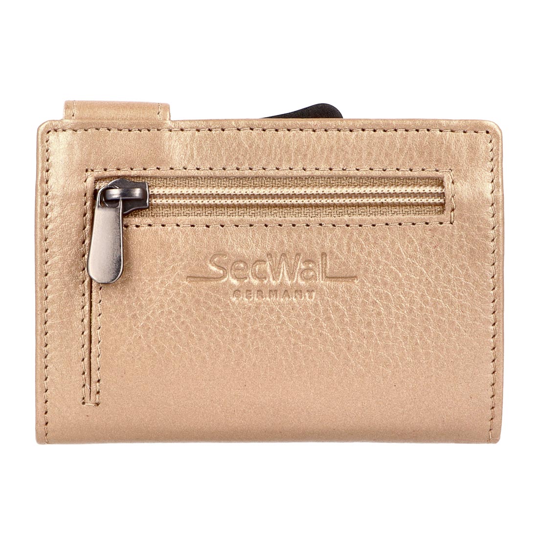 SecWal Metallic Kartenetui mit Münzfach Reißverschluss SecWal Metallic Kartenetui mit Münzfach Reißverschluss