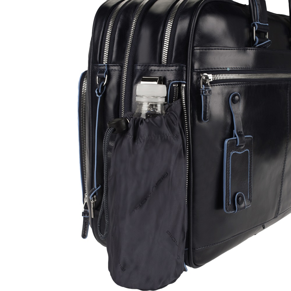 Piquadro Blue Square Erweiterbare Kurzgriff-Laptoptasche 15" mit iPad-Fach Nachtblau