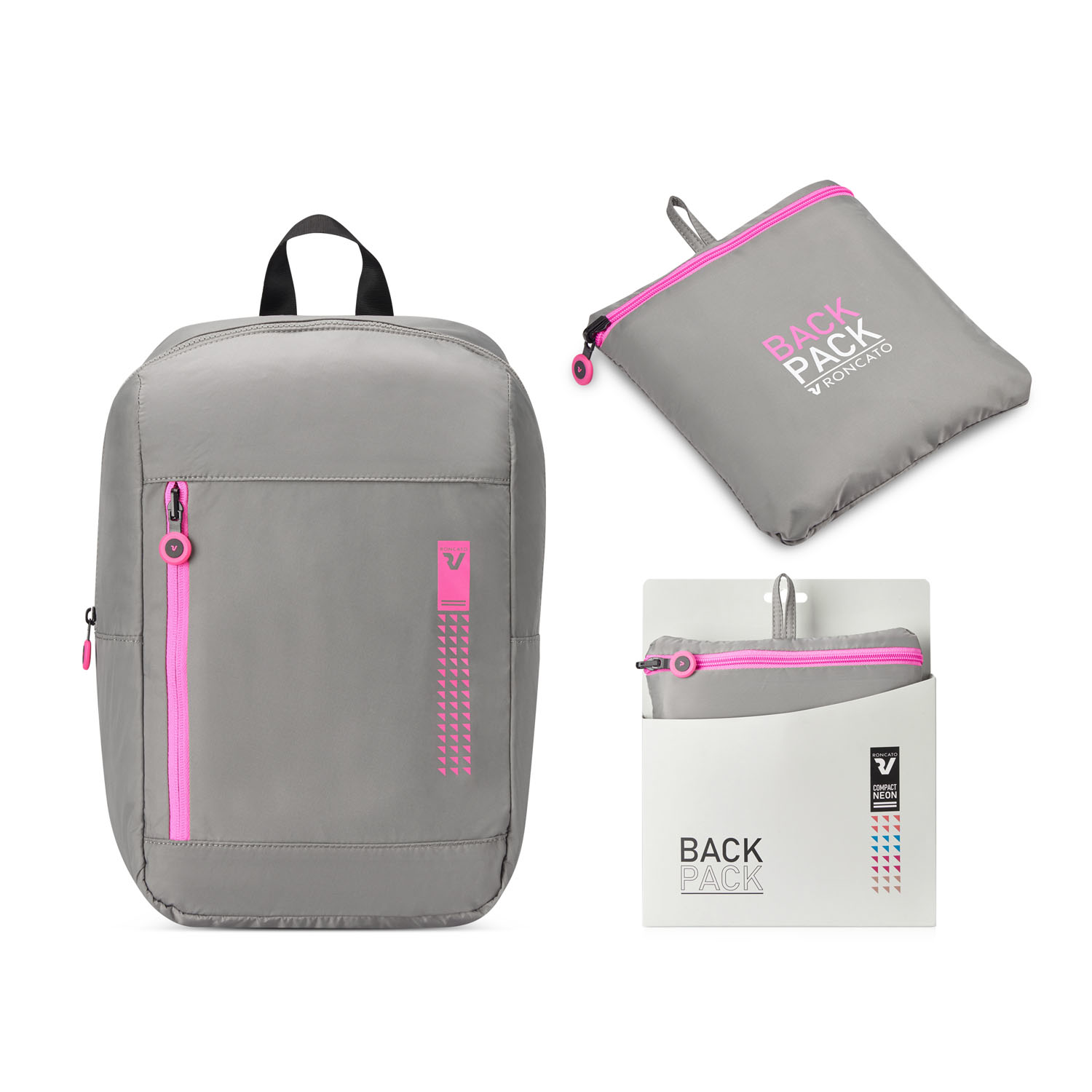 Roncato Compact Neon Mini Rucksack Carry-On Grey