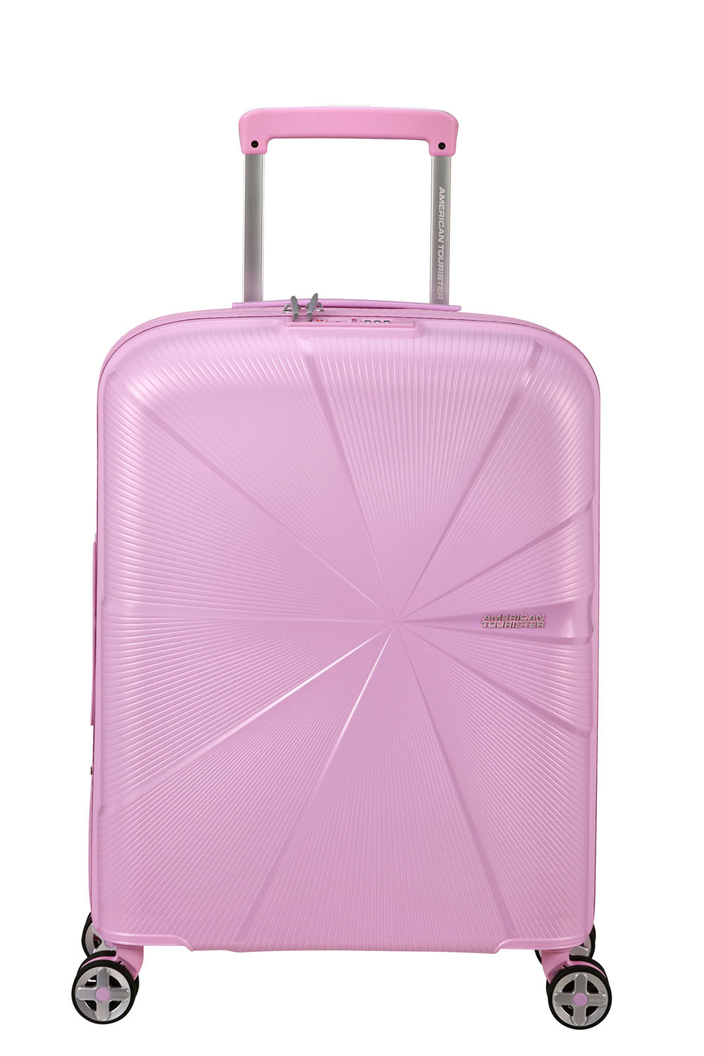 American Tourister StarVibe Handgepäck Trolley 55cm mit 4 Rollen, Erweiterbar + GRATIS HOTELGUTSCHEIN Metallic Pastel Lavender
