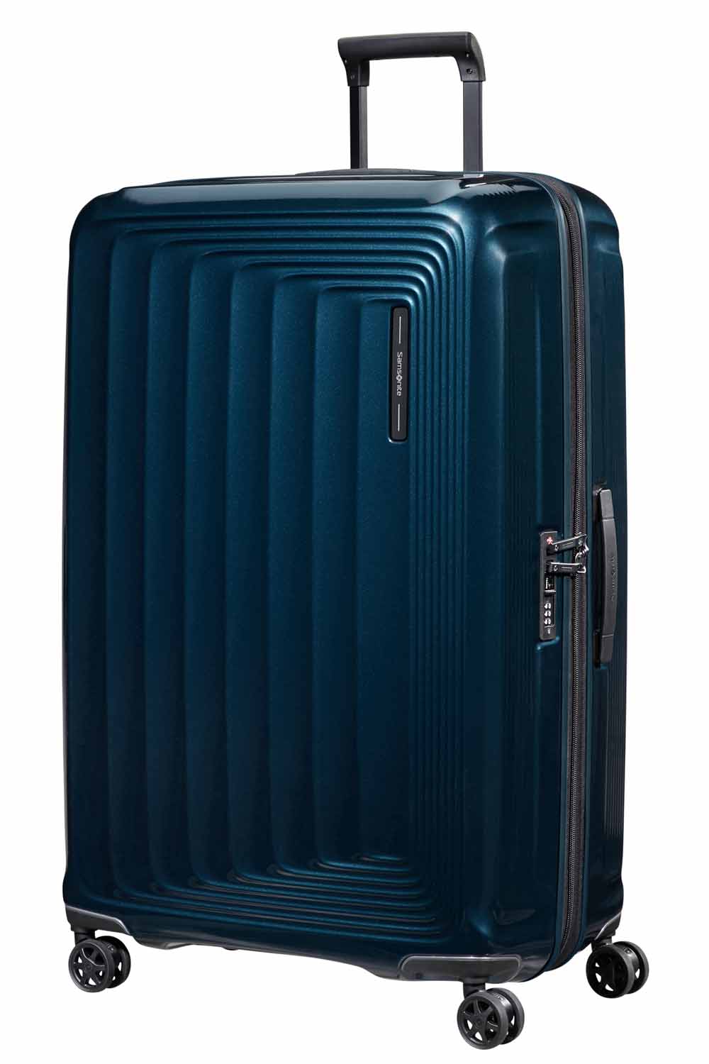 Samsonite Nuon Trolley mit 4 Rollen erweiterbar 81cm + GRATIS HOTELGUTSCHEIN Metallic Dark Blue