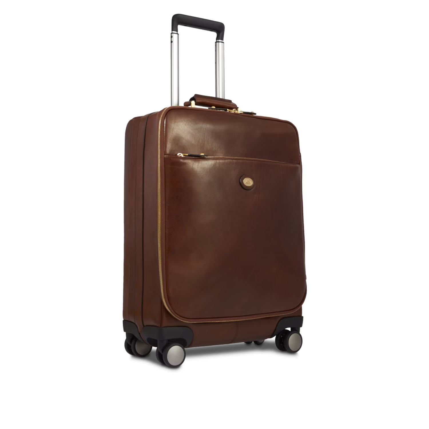 The Bridge Story Viaggio Trolley 4-Rollen aus Leder Braun/Gold