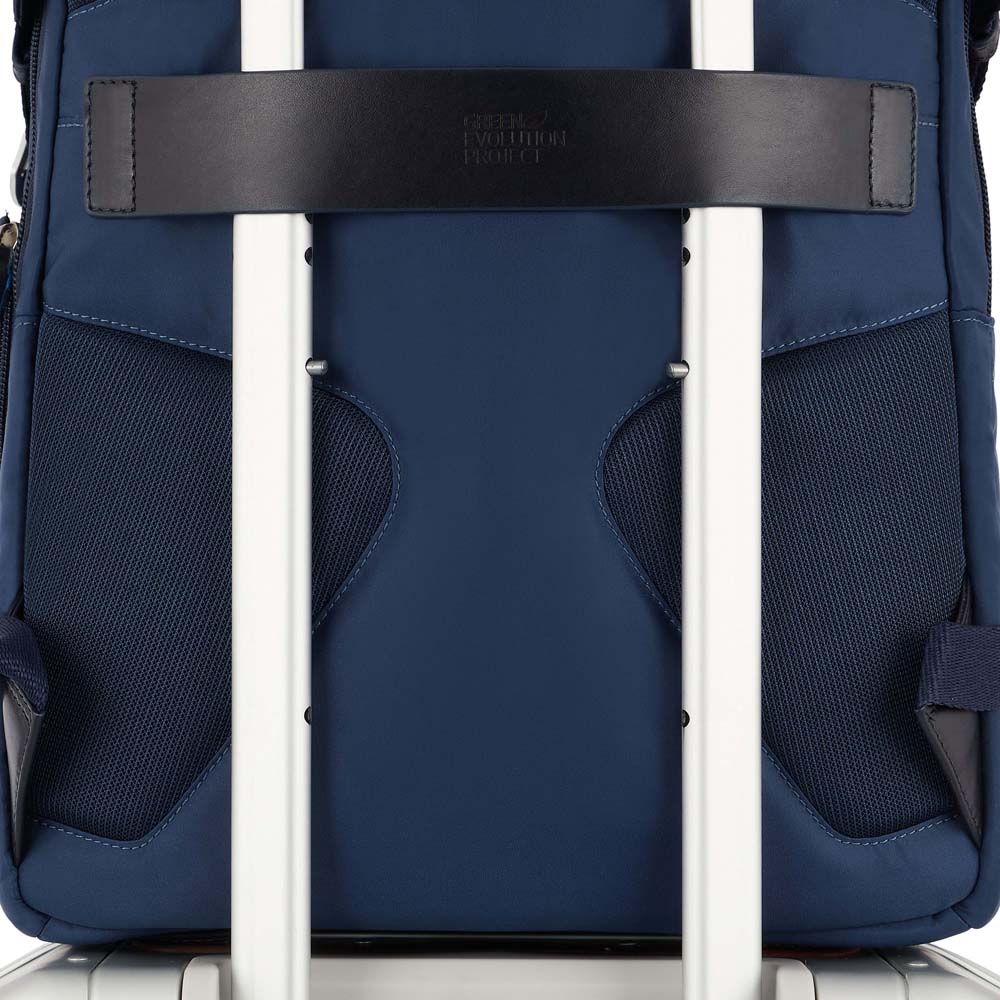 Piquadro PQ-RY Laptoprucksack für 15,6" aus Stoff und Leder Nachtblau Piquadro PQ-RY Laptoprucksack für 15,6" aus Stoff und Leder Nachtblau