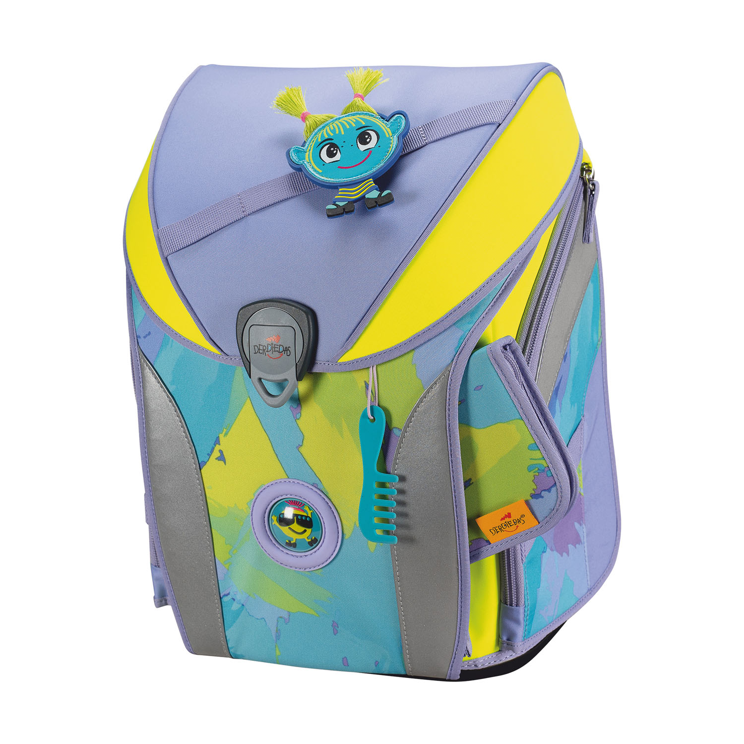 DerDieDas ErgoFlex MAX Schulrucksack-Set 5-teilig mit Sportbeutel Hippie Hair